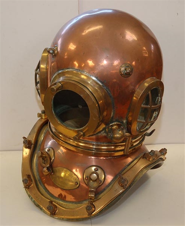 Siebe, Gorman brass divers helmet